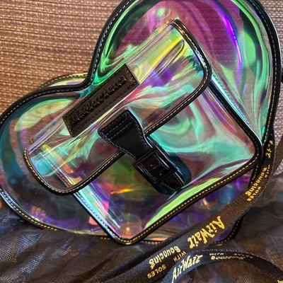 Borsa a tracolla Dr Martens cuore iridescente trasparente PVC zaino 2 vie