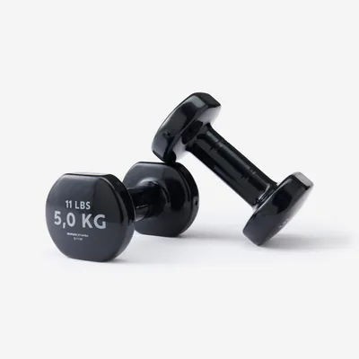 Haltere de Fitness em Ferro Fundido Parcialmente Reciclado 5 kg Preto (x2)