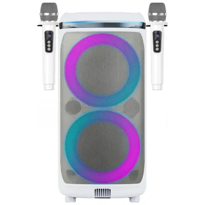LED Light-Up Karaoke Machine with Two Microphones