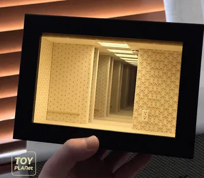 Backrooms Level 0 Miniature Room Decor - Infinite Mirror Shadow Box Case Dream