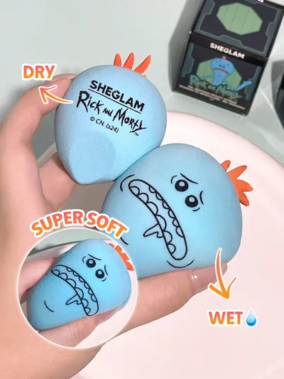 Rick and Morty X SHEGLAM Mr. Meeseeks Esponja De Belleza Marca De Belleza CosméTica Maquillaje Para Mujeres Y NiñAs