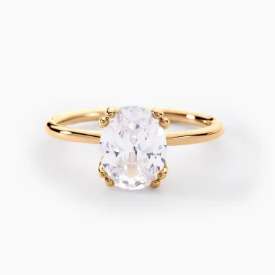 Bague Solitaire Plaqué Or Liber Oxyde De Zirconium