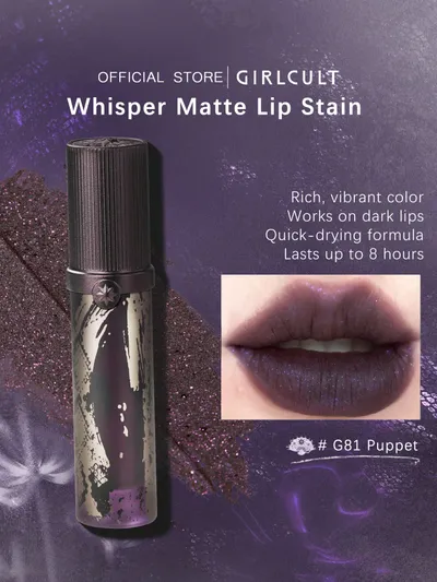 GIRLCULT Love Whisper Brillo Labial Mate, G81 Puppet | Ruby Gloss | Berry Nebula | Holographic Sparkle | Starry Shine | Fórmula a Prueba de Manchas | Transparente Perlado | 3.8ml/0.13 Fl.Oz