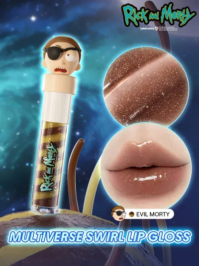 Rick and Morty X SHEGLAM Multiverse Swirl Brillo de Labios-Evil Morty Marca de Belleza Cosmética Maquillaje para Mujeres y Niñas