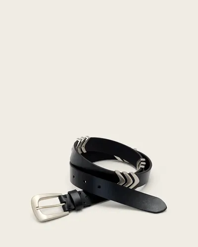 Suki Leather Belt BLACK/ANTQ NICKEL | ALLSAINTS Canada