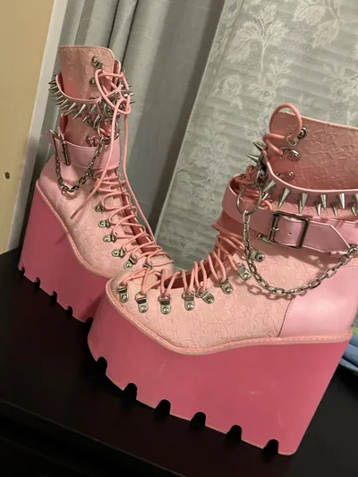 Pink demonia shoes size 9