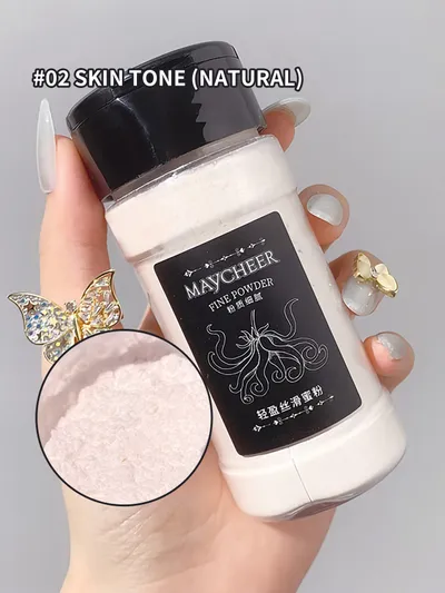 MAYCHEER control de grasa Polvo suelto , 1 pieza de larga duración impermeable a prueba de manchas Maquillaje facial producto