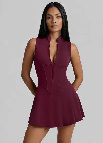 Closed-Back Contour Mini Dress