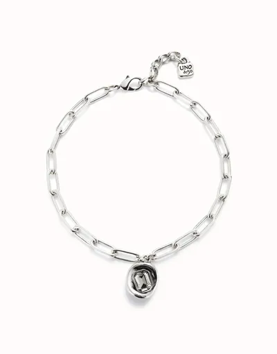 Short link chain pendant necklace white crystal