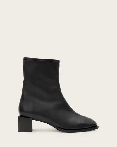 Avril Leather Ankle Boots Black | ALLSAINTS Canada