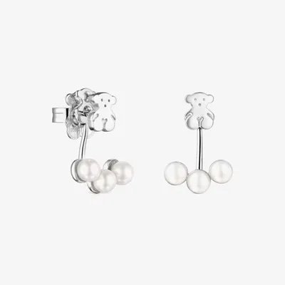 Pendientes cortos de plata con perlas Nocturne