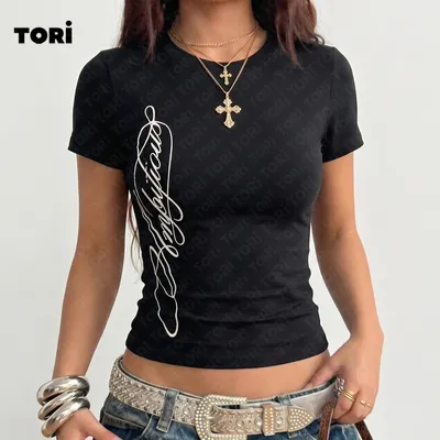 Baby Tee Hip Hop Y2K Feminina T-shirt Streetwear Camiseta Ambitious Goth Alternativa Punk Moda Única | Shopee Brasil
