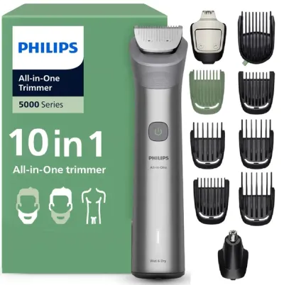 Bezprzewodowa Maszynka Trymer Philips Do Włosów Zarostu Brody Golarka +etui