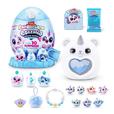 Rainbocorns by ZURU Eggzania Frozen Mania Surprise Plush Egg Snowbella