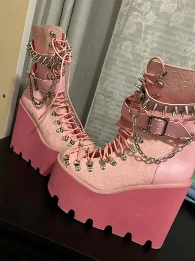 Pink demonia shoes size 9