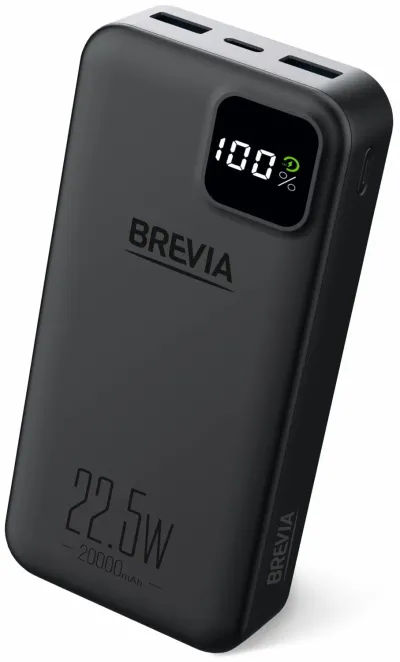 Батарея мобільна Brevia 20000mAh 22,5W Black (45220PB)
