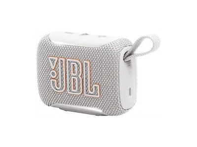 JBL Go 5 Bluetooth-Lautsprecher, Weiss, Wasserfest