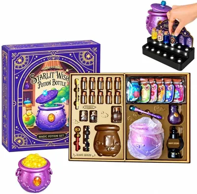Magical Potion Kit, Potion Making Set with Light Up Mist Cauldron