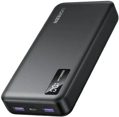 Батарея мобільна UGREEN PB312 20000mAh 20W 2xUSB-A+USB-C PD Black (25683)