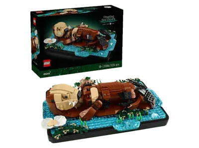LEGO Ideas 21366 Schwimmende Otter Bausatz, Mehrfarbig