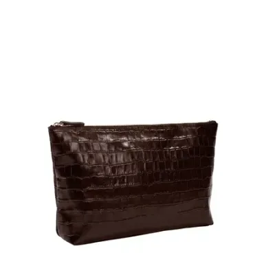 Medium Accessories Pouch Brown Croc