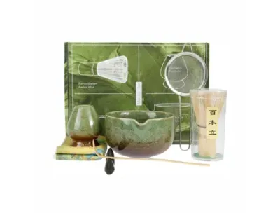 Set Matcha 7 Pcs Â Taça Verde, Batedor E Utensílios Â Cerimã³nia Japonesa Baibenli Tommy01