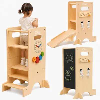 Olvy Kids Tour Apprentissage Montessori Escabeau Bois