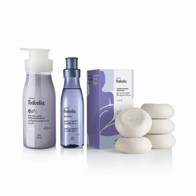Kit Tododia Algodão com Hidratante, Body Splash e Sabonete em Barra (3 produtos)