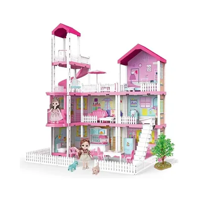 Будиночок ляльковий Qixi Toys 4-поверховий з ляльками (668-54A)
