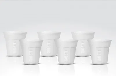 Bialetti Y0TZ502 6 tazzine da espresso, porcellana, bianco, 6 pezzi (confezione da 1),