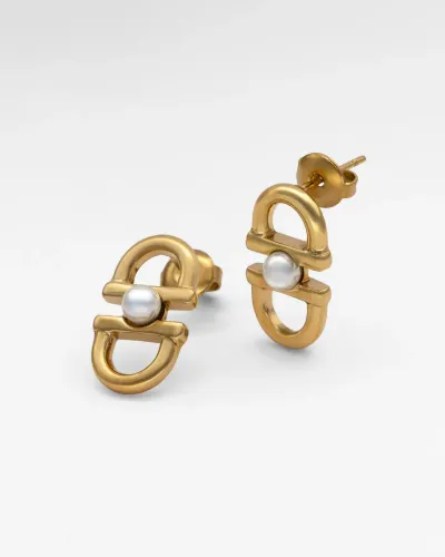 Pendientes equus dorados - Majorica - Dorado