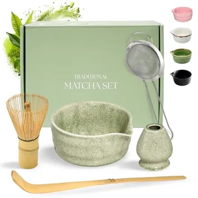 comforder Kit Té Matcha Verde Set Completo Cuenco Cerámica Batidor