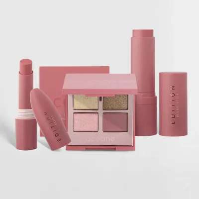 Kit Trio Glossy Rosé Pink - Paleta + Batom + Blush